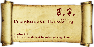 Brandeiszki Harkány névjegykártya